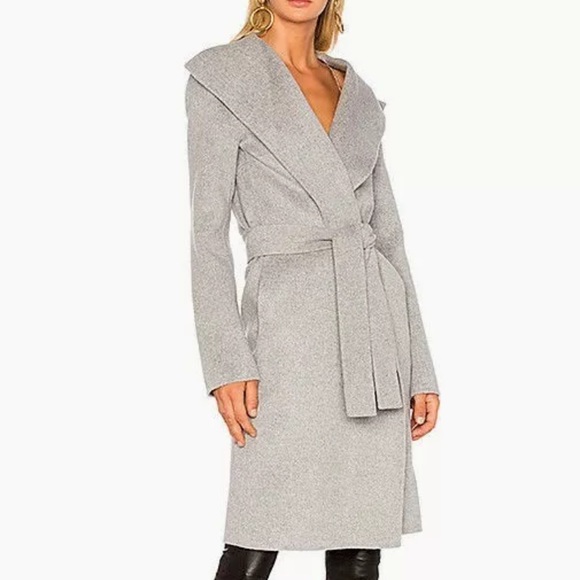 THEORY Black Wilrose Winsome Hooded Wrap Coat S - Picture 13 of 14